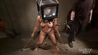 Asian Slave Gets A Box On Her Head